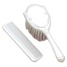 silver brush and comb set for baby girl