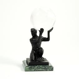 253_Atlas_Ball_Holder,_Bronze_Finished_on_Marble,_T.P._6.25_22H_x_4.35_22W_x_4.35_22D